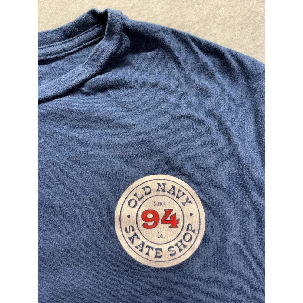 Old Navy Skate Shop Graphic Tee Navy Blue Boys XL 14-16 Short Sleeve T-Shirt